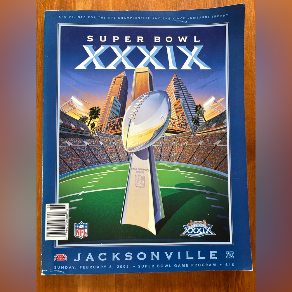 Official program Super Bowl XXXIX 2005 Philadelphia Eagles vs New England Pats